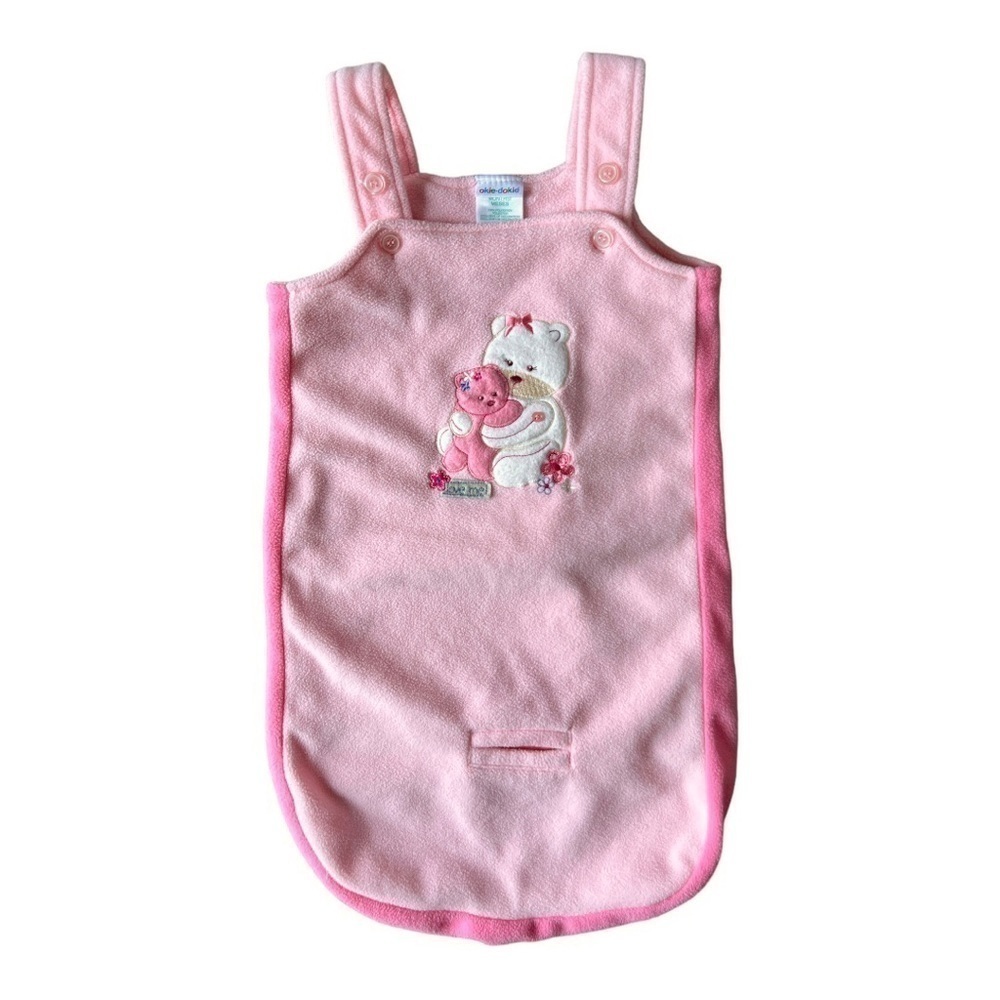 Okie Dokie Infant Baby Soft Pink Fleece Baby Sack Car Seat Friendly, 6-9 Months